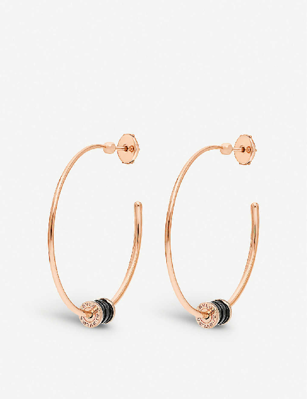Bvlgari B Zero1 18ct Rose Gold And Ceramic Hoop Earrings Modesens
