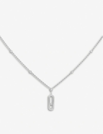 Shop Messika Women's White Gold Move Uno 18ct White-gold And Diamond Necklace