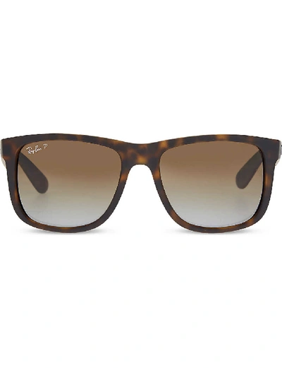 Ray Ban Ray-ban Womens Havana Rubber Rb4165 Tortoise Shell Rectangle Sunglasses In Havana Rubber