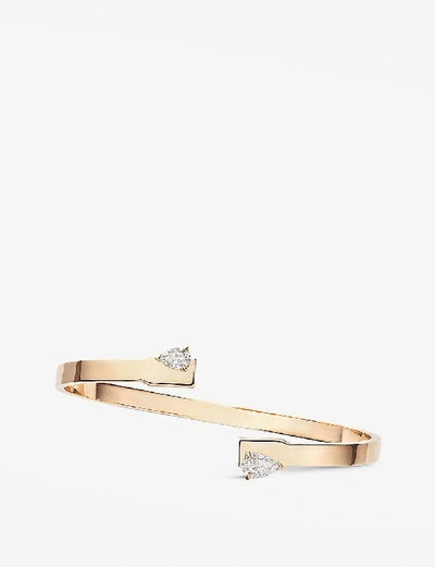 Shop Repossi Serti Sur Vide 18ct Rose-gold And Diamond Bracelet In Pink Gold 18k