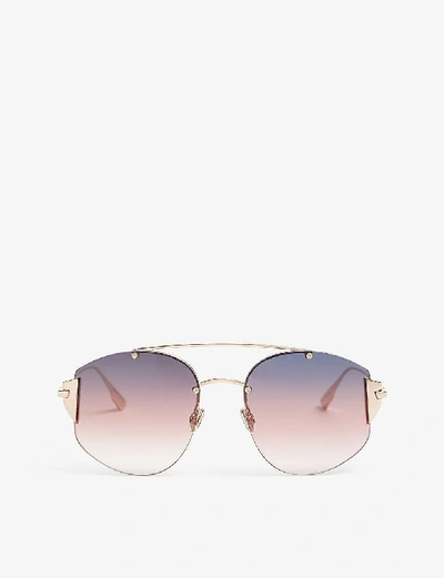 Shop Dior Stronger Pilot-frame Sunglasses In Gold