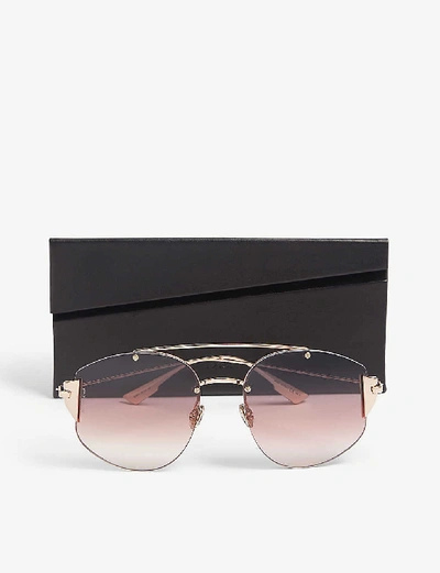 Shop Dior Stronger Pilot-frame Sunglasses In Gold