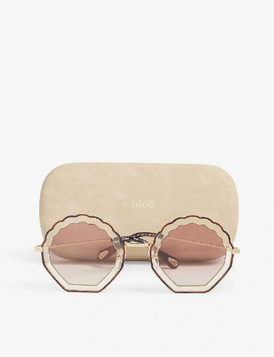 Shop Chloé Aviator Frame Sunglasses