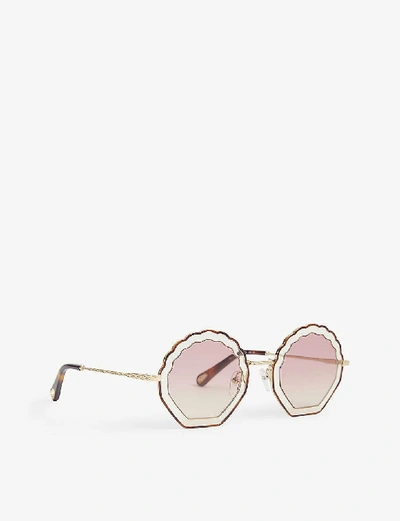 Shop Chloé Aviator Frame Sunglasses