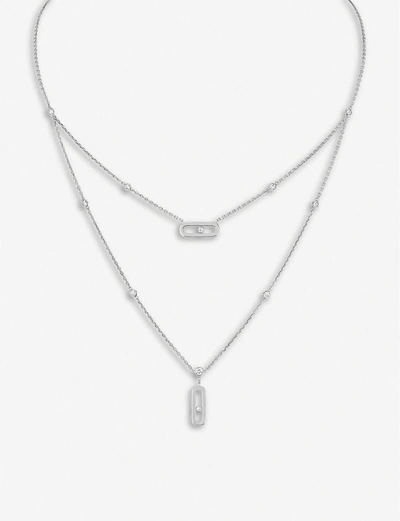 Shop Messika Women's White Gold Move 18ct White-gold And Diamond Necklace