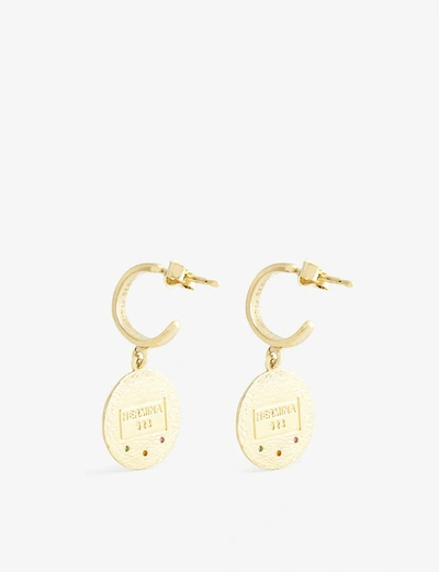 Shop Hermina Athens Kressida Yellow Gold-plated Sterling Silver Earrings In Gold & Multi