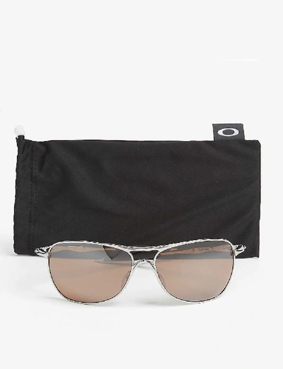 Shop Oakley Womens Grey Oo4060 Chrome Square Sunglasses