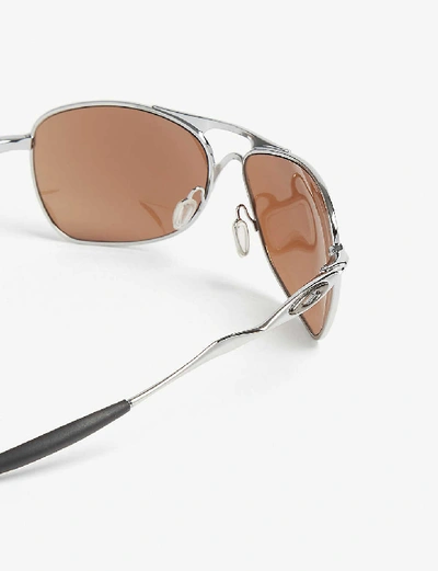 Shop Oakley Womens Grey Oo4060 Chrome Square Sunglasses