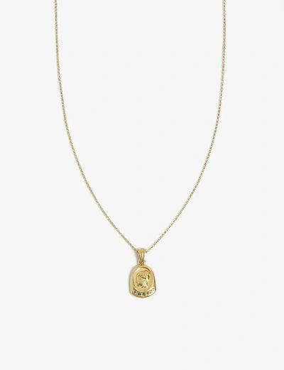 Shop Hermina Athens Hygieia Yellow Gold-plated And Zirconia Necklace
