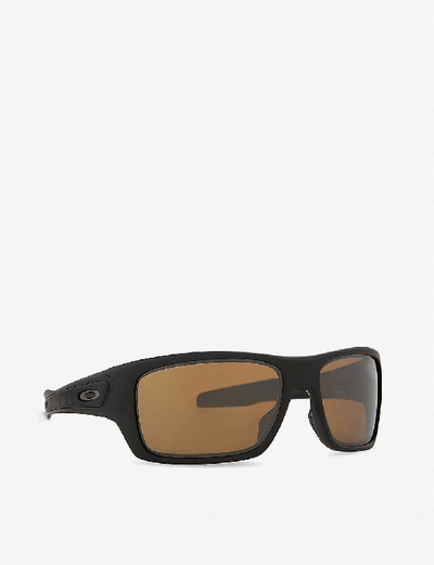 Shop Oakley Women's Matte Black Turbine Polarised Prizm Square-frame Wrap-around Sunglasses