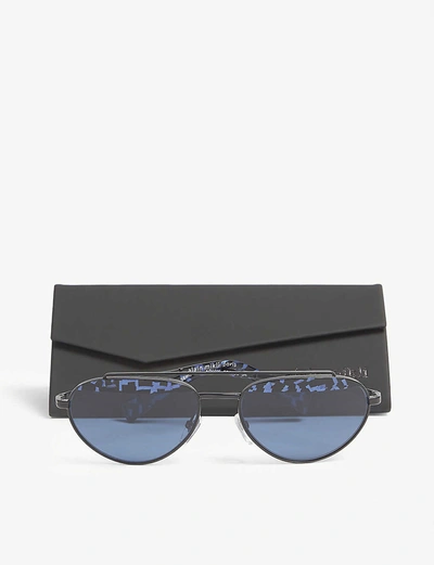 Shop Alain Mikli Elicot Patterned Oval-frame Sunglasses In Blue