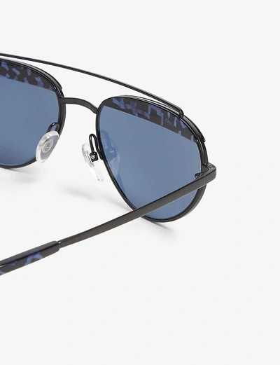 Shop Alain Mikli Elicot Patterned Oval-frame Sunglasses In Blue