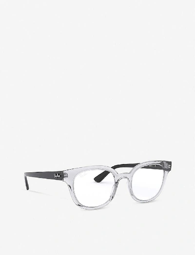 Shop Ray Ban Rx4324v Acetate Square-frame Glasses In Clear