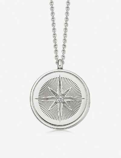 Shop Astley Clarke Womens Sterling Silver (silver) Celestial Compass Sterling Silver And Sapphire Necklac