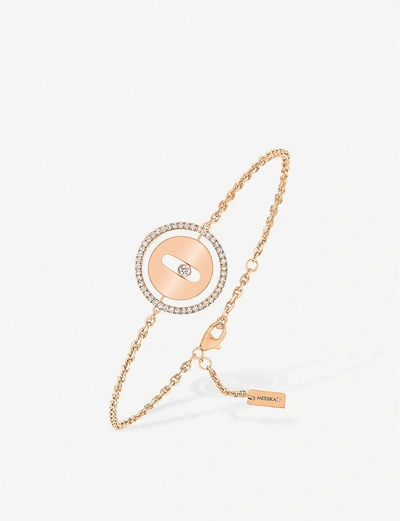 Shop Messika Women's Pink Gold Lucky Move 18ct Rose-gold And Diamond Bracelet