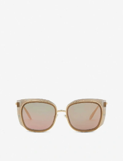 Shop Thierry Lasry Enigmaty Square-frame Sunglasses In Tan