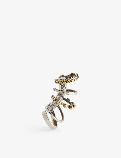 Shop Alexander Mcqueen Gold And Silver-toned Ear Cuff In Multi