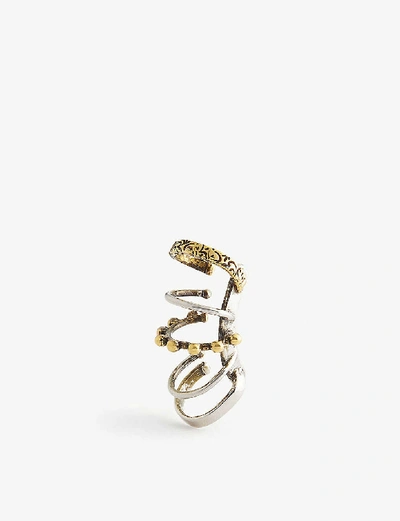 Shop Alexander Mcqueen Gold And Silver-toned Ear Cuff In Multi