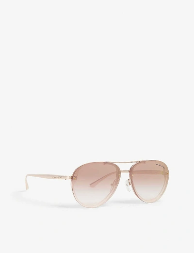 Shop Michael Kors Women's Pink Mk2101 Abilene Pilot-frame Sunglasses