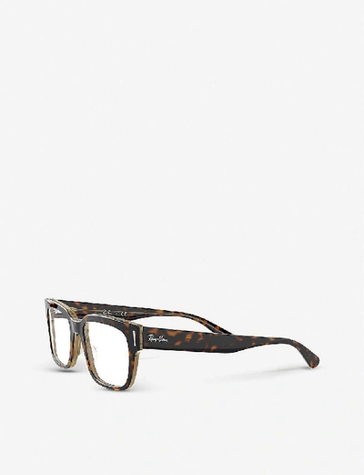 Shop Ray Ban Rx5388 Acetate Square-frame Glasses In Brown
