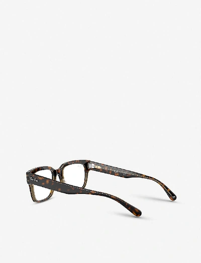 Shop Ray Ban Rx5388 Acetate Square-frame Glasses In Brown