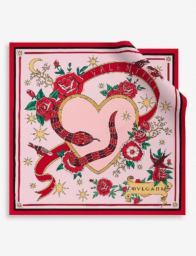 Shop Bvlgari Heritage Valentines Printed Silk Scarf