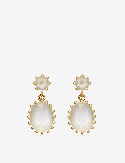 Shop Astley Clarke Linia 18ct Gold-plated Silver And Moonstone Drop Earrings