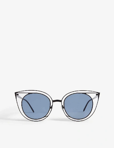 Shop Thierry Lasry 08o000160 Morphology Cat-eye Sunglasses In Blue Dark