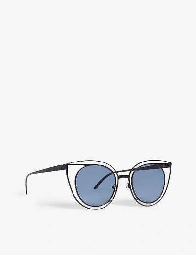 Shop Thierry Lasry 08o000160 Morphology Cat-eye Sunglasses In Blue Dark