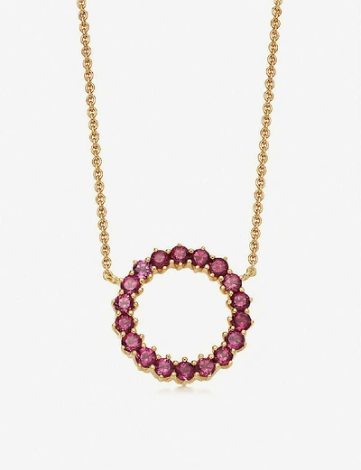 Shop Astley Clarke Linia 18ct Yellow Gold-plated Rhodolite Pendant Necklace