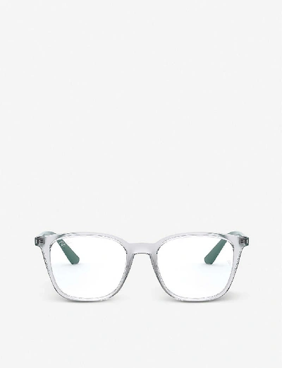 Shop Ray Ban Rx7177 Acetate Square-frame Glasses In Clear
