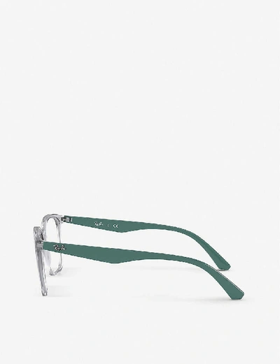 Shop Ray Ban Rx7177 Acetate Square-frame Glasses In Clear