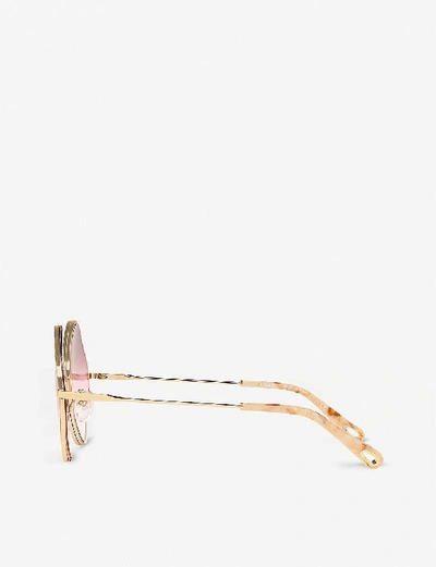 Shop Chloé Poppy Ce159s Irregular Sunglasses In Brown