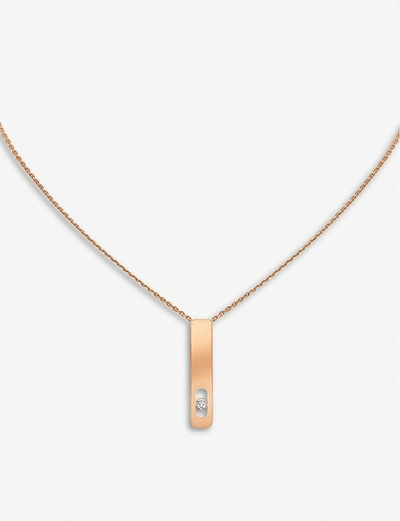 Shop Messika My First Diamond 18ct Rose-gold And Diamond Necklace In Pink Gold