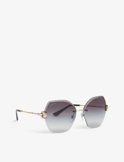 Shop Bvlgari Bv6105b Square-frame Sunglasses In Gold