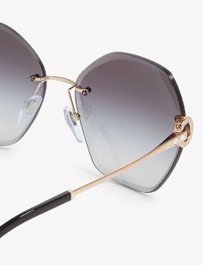 Shop Bvlgari Bv6105b Square-frame Sunglasses In Gold