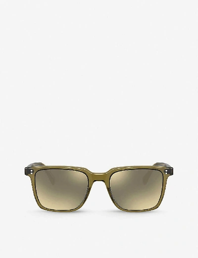 Shop Oliver Peoples Women's Green Ov5419su Lachman Sun Acetate Glass Square-frame Sunglasses