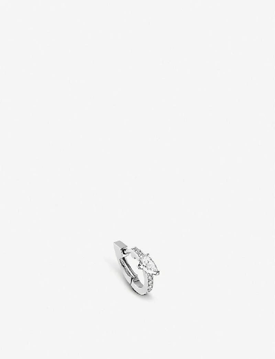 Shop Repossi Women's White Gold 18k Harvest 18ct White-gold And 0.24ct Pear-cut Diamond Single Earring