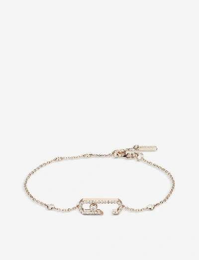 Shop Messika Move Addiction 18ct Rose-gold And Diamond Bracelet In Pink