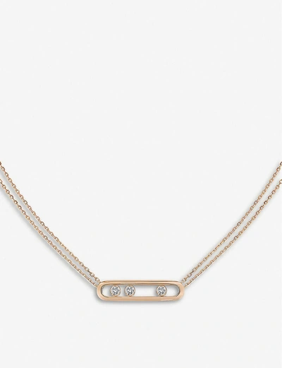 Shop Messika Womens Pink Gold Move 18ct Rose-gold And Diamond Necklace
