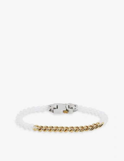 Shop Alyx Rollercoaster-buckle Nylon And Gold-tone Necklace In Trasparent/gold