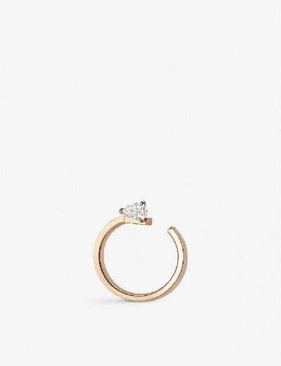 Shop Repossi Serti Sur Vide 18ct Pink-gold And Diamond Left Earring In Pink Gold 18k