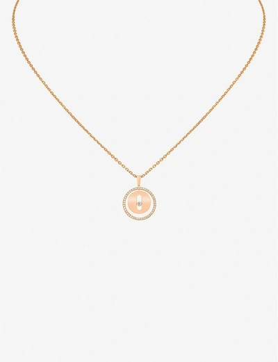 Shop Messika Women's Pink Gold Lucky Move 18ct Rose-gold And Diamond Necklace