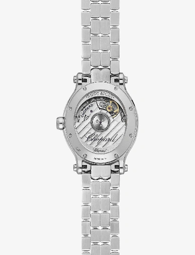 Chopard 278602-3002 Happy Sport Oval Stainless Steel And Diamond Watch In Stainless Steel