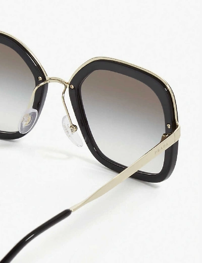 Shop Prada Womens Black Pr57us Square-frame Sunglasses