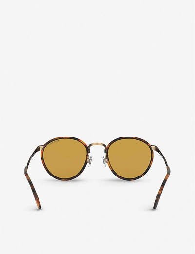 Shop Giorgio Armani Women's Yellow Ar101m Acetate Round-frame Sunglasses