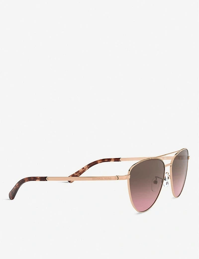 Shop Michael Kors Women's Gold Mk1056 Barcelona Pilot-frame Sunglasses