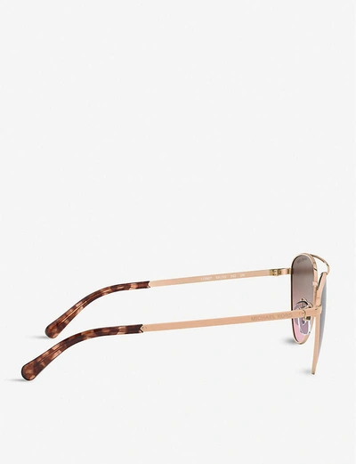 Shop Michael Kors Women's Gold Mk1056 Barcelona Pilot-frame Sunglasses