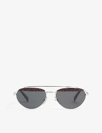 Shop Alain Mikli Elicot Patterned Oval-frame Sunglasses In Red