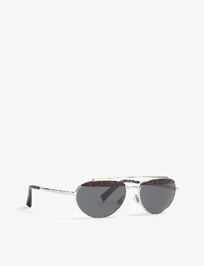 Shop Alain Mikli Elicot Patterned Oval-frame Sunglasses In Red